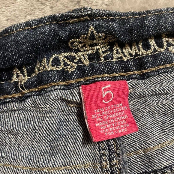 Almost Famous Blue Jean Shorts Distressed Frayed - Picture 3 of 3